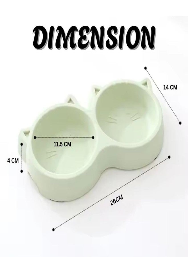 PET FUN وعاء طعام للحيوانات الأليفة 2 في 1 من بيت فن، مانع للانزلاق | وعاء مزدوج للطعام والماء | بلاستيك متين وآمن | مثالي للكلاب والجراء والقطط والقطط الصغيرة (400 مل) | عبوة من 4 قطع - Image 2